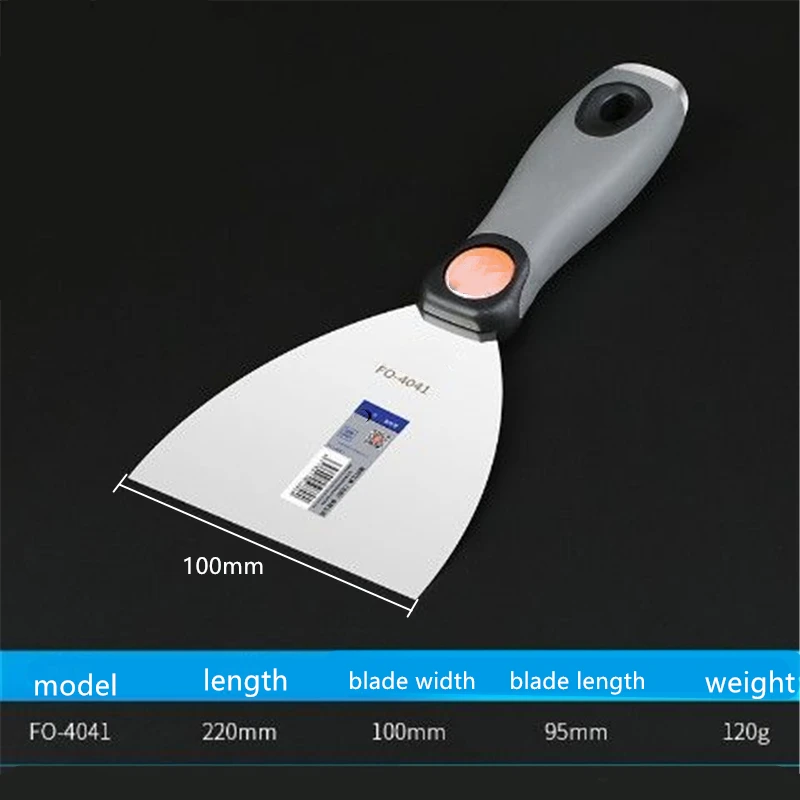 Stainless Steel Drywall Plastering Scraper Tool (FO4040-FO4045)-Multi-Function Putty Knife/Trowel for Wall Cleaning&Construction