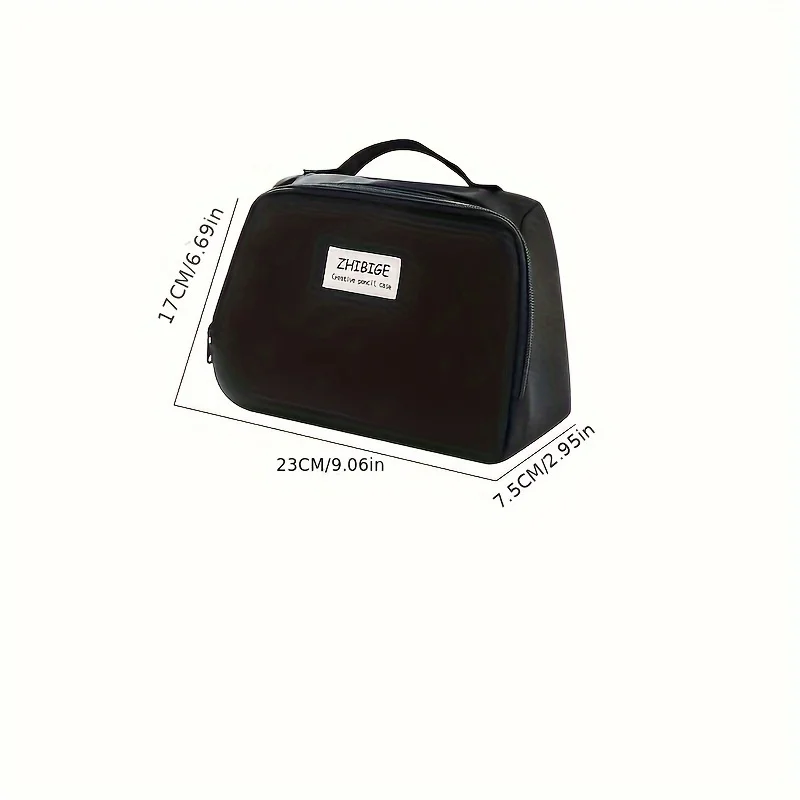 Extra-Large Polyester Pencil Case, Durable & Spacious, Multi-Purpose for School, Office, Makeup Storage, Portable Design