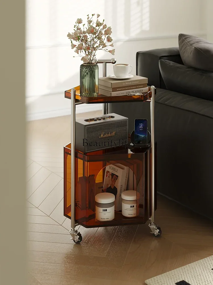 02 طاولة قهوة فاخرة ذات عربة متنقلة لغرفة المعيشة في العصور الوسطى #3