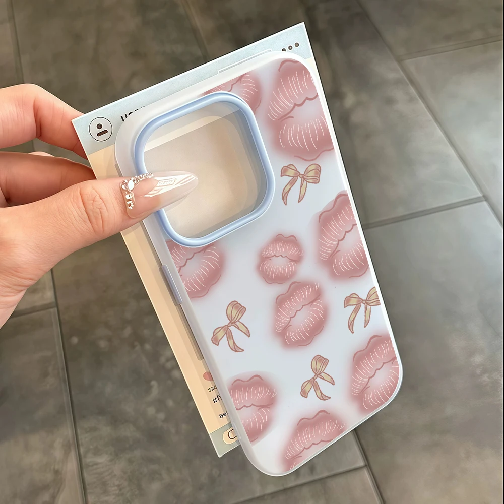 Für iPhone 17 15 16 14 Pro Max Hülle Plus Koreanischer Lippen-Print INS Cover Für iPhone 13 11 12 ProMax XS XR 8 Plus Bonbonfarbene Hüllen – Detail 7