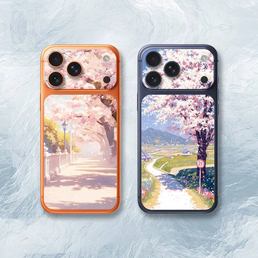 

Cherry Blossom Romantic Spring Sticker Film Wrap Decal Sticker for iPhone 17 Pro Max