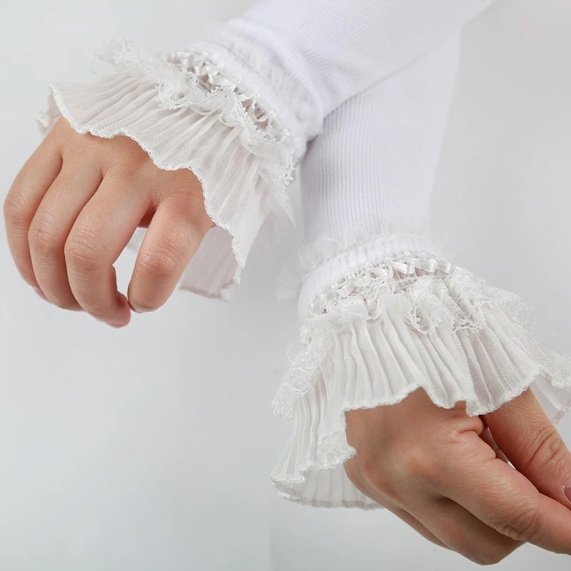 Guantes de encaje de verano, guantes de manga de brazo con protección solar, guantes sin dedos de encaje largo con protección solar, guantes de conducción con manga elástica para cicatrices cubiertas