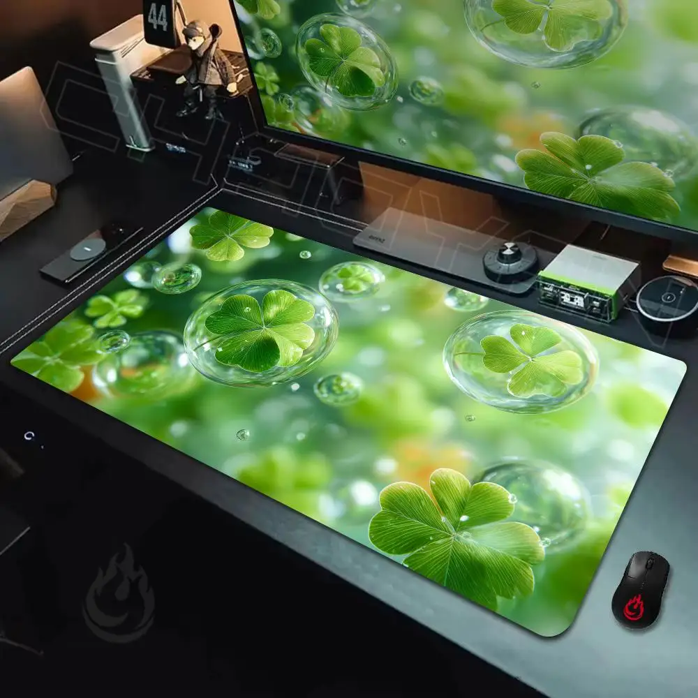 Vibrant four-leaf clover Mouse Pad Large Computer Office Game Table Mats Rubber Anti-slip XXL Mouse Mat HDP Long Desk Pads
