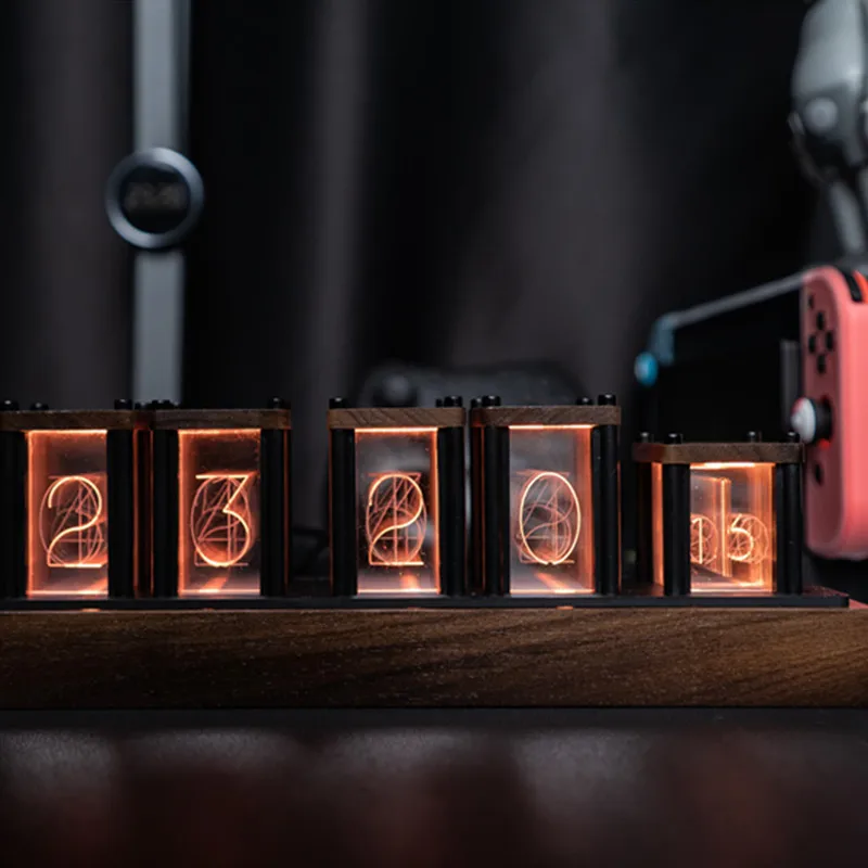 RGB Quasi-light Nixie Tube Digital Clock Nordic Style Electronic Desktop Ornaments