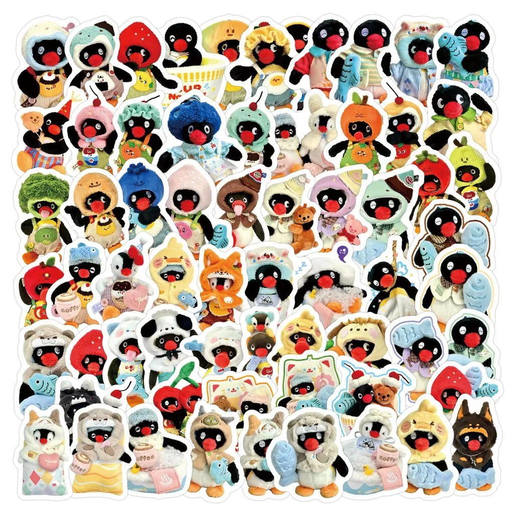 105-Piece New Style Pingu Penguin Graffiti Stickers - Decor for Refrigerator, Skateboard & Water Cup(Anime Worlds Store)