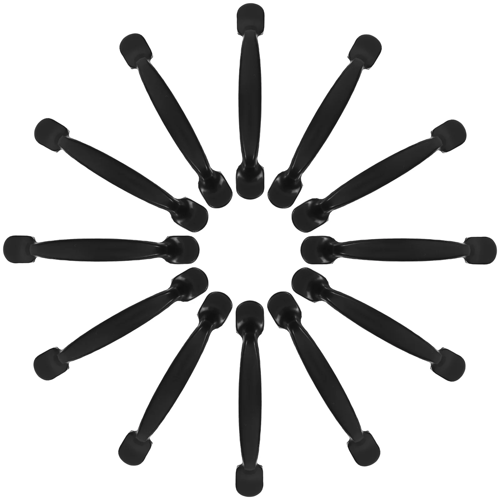 

12Pcs Aluminum Alloy Black Cabinet Handles Arch Drawer Pulls Kitchen Wardrobe Cupboard Bedroom Bathroom Furniture Hardware
