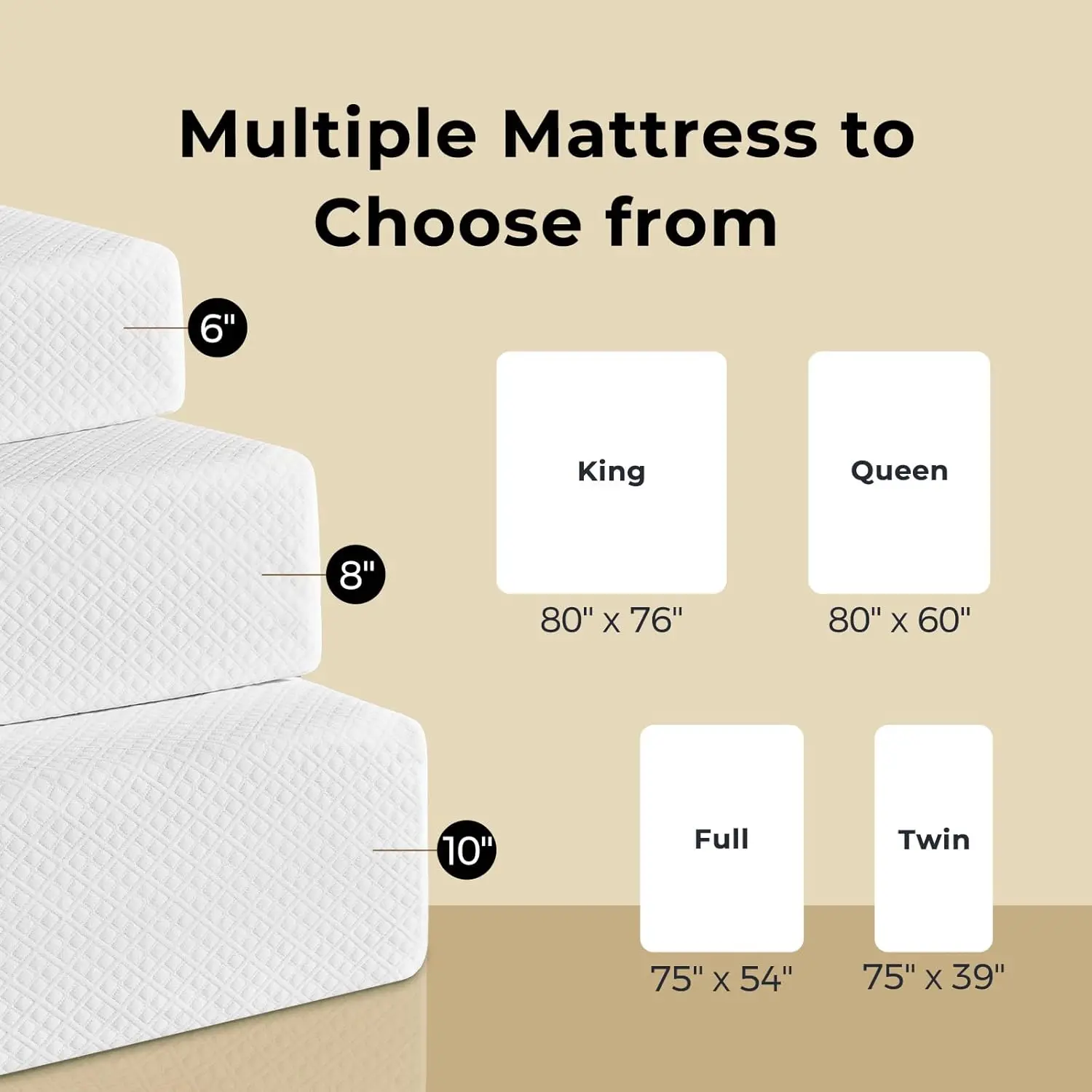 Queen Mattress with Waterproof Mattress Protector, 6 inch Gel Memory Foam in a Box, Fiberglass Free, Breathable for Cool Sleep