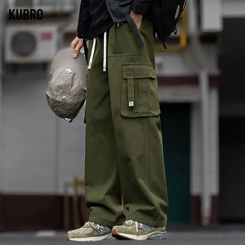الركض البضائع القطن الشارع أزياء محايدة فضفاضة خارج السراويل الجري الصلبة مع السراويل واسعة الساقين الملابس الخريف والشتاء #1