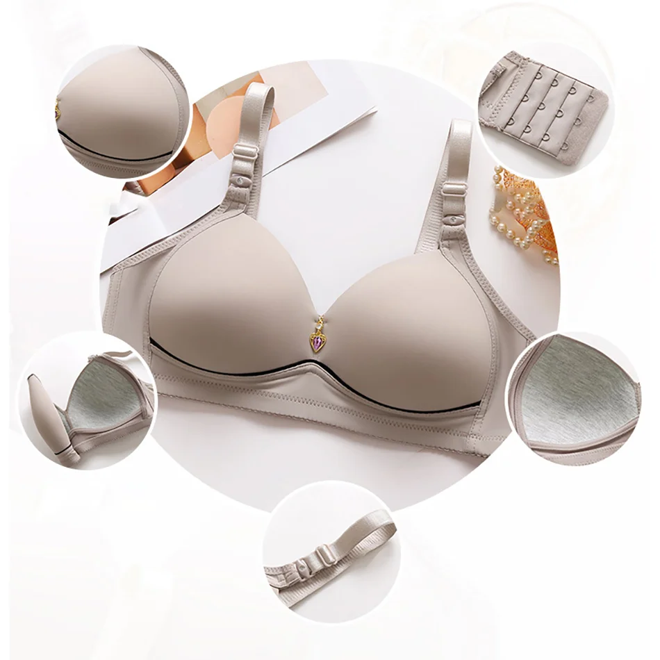 Women Plus Size Comfort Bra Wire-Free Non-Magnetic Thin Cup Breathable Everyday Wear Bras Women Skin friendly care Bras