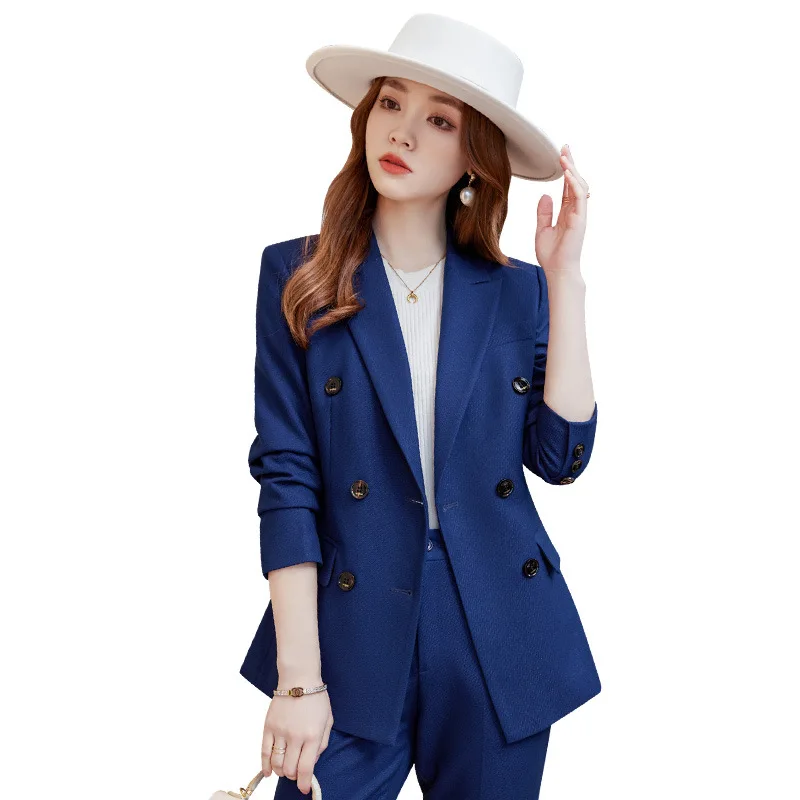 Ropa de negocios de manga larga para mujer, traje Formal de negocios, ropa de trabajo con cuello blanco, elegante Fashi, otoño e invierno, novedad de 2022