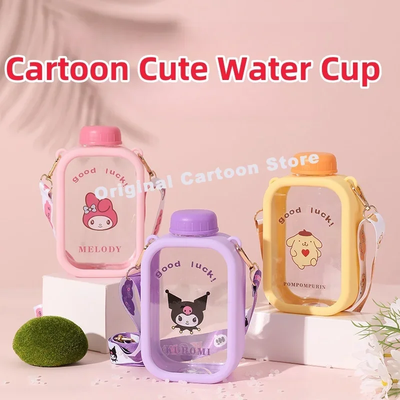 

Милая чашка для воды Hello Kitty Sanrio Kuromi, пластиковый детский чайник с защитой от падения, мультяшная прямая чашка для питья, портативный подарок для девочки
