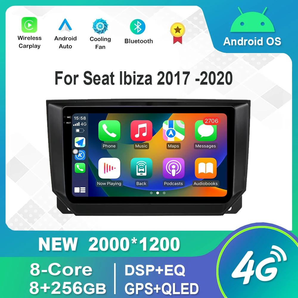 

Android System Car Video Multimedia Player For Seat lbiza 2017 - 2020 GPS Intelligent DSP Stereo WiFi 4G Bluetooth