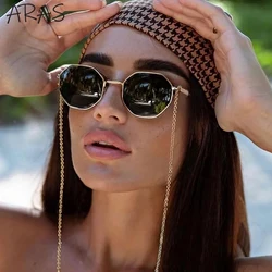 Polygon Sunglasses Women With Chain 2026 Luxury Brand Fashion Unique Trends Octagon Sun Glasses For Ladies Square Eyewear Shades