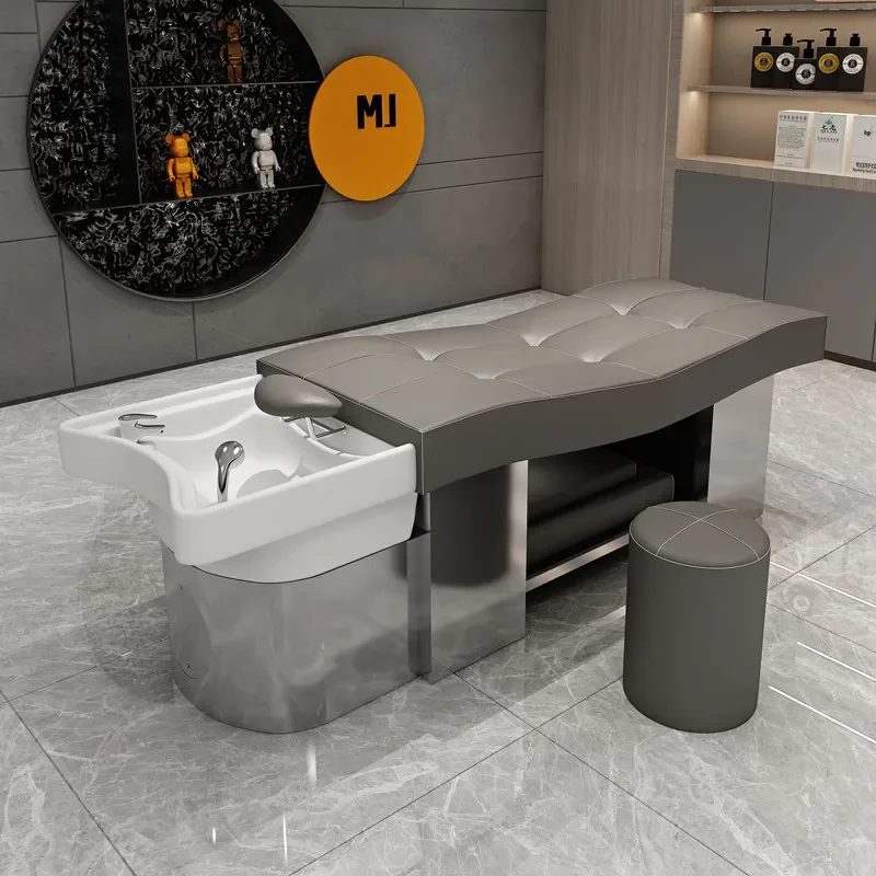 

Hair Salon Shampoo Beds Nordic Hair Salon Thai Style Massage Shampoo Chair Ceramic Stainless Steel Salon Furniture Sillas FYSB