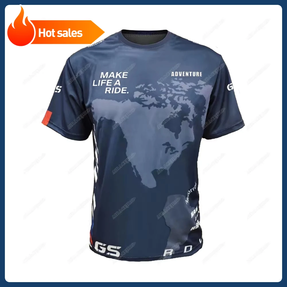 Motorrad For BMW R1250 GS Motorcycle Motorsport Racing Jerseys ADVENTURE Riding Sports Travel T-Shirt Summer Quick Dry Dark Blue