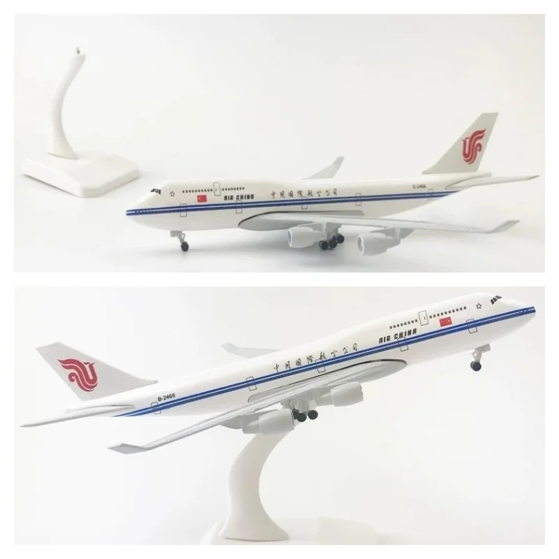 20cm Aircraft Model B747 AIR China Diecast Plane Aviation Model 747 Airways Metal Airplanes Decoration Kit (With Stand) Gifts