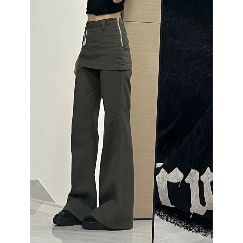 Jeans svasati da donna Pantaloni in denim con fondo a campana stile street alla moda Lady Design Sense Niche Y2K Pantaloni lunghi punk