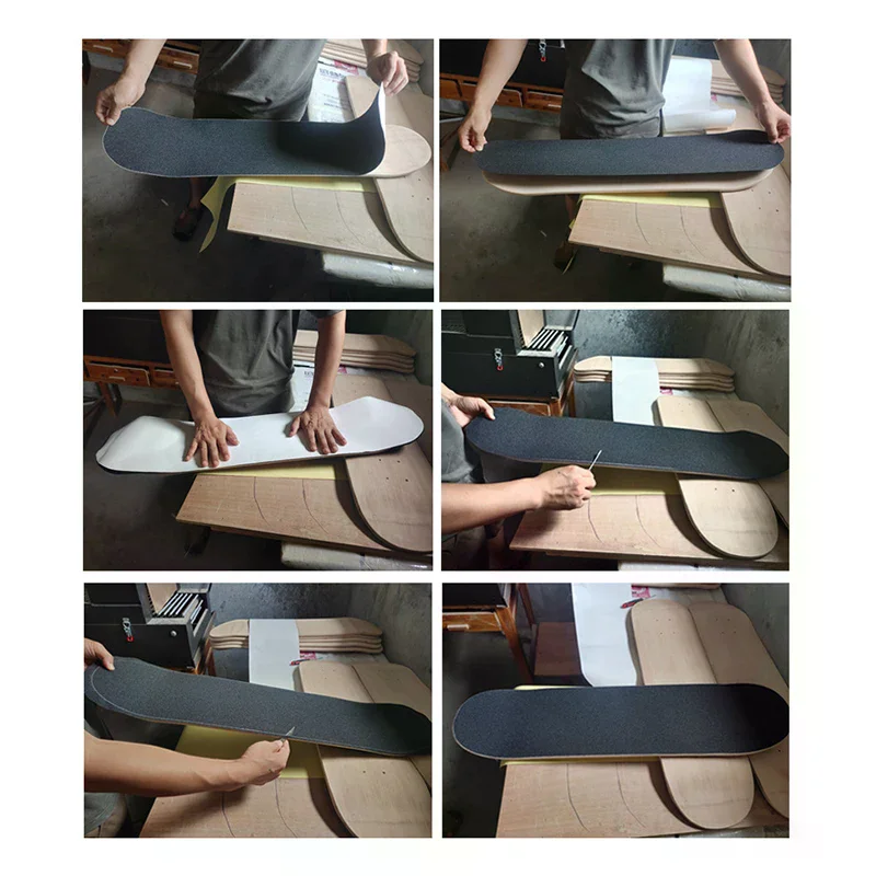 เทปกริปสเก็ตบอร์ดแบบม้วน กันน้ำ สำหรับพื้นผิวสเก็ตบอร์ด กระดาษทรายเทป 81*21 ซม. สำหรับลองบอร์ด สกู๊ตเตอร์ อุปกรณ์เสริมเทปกริป