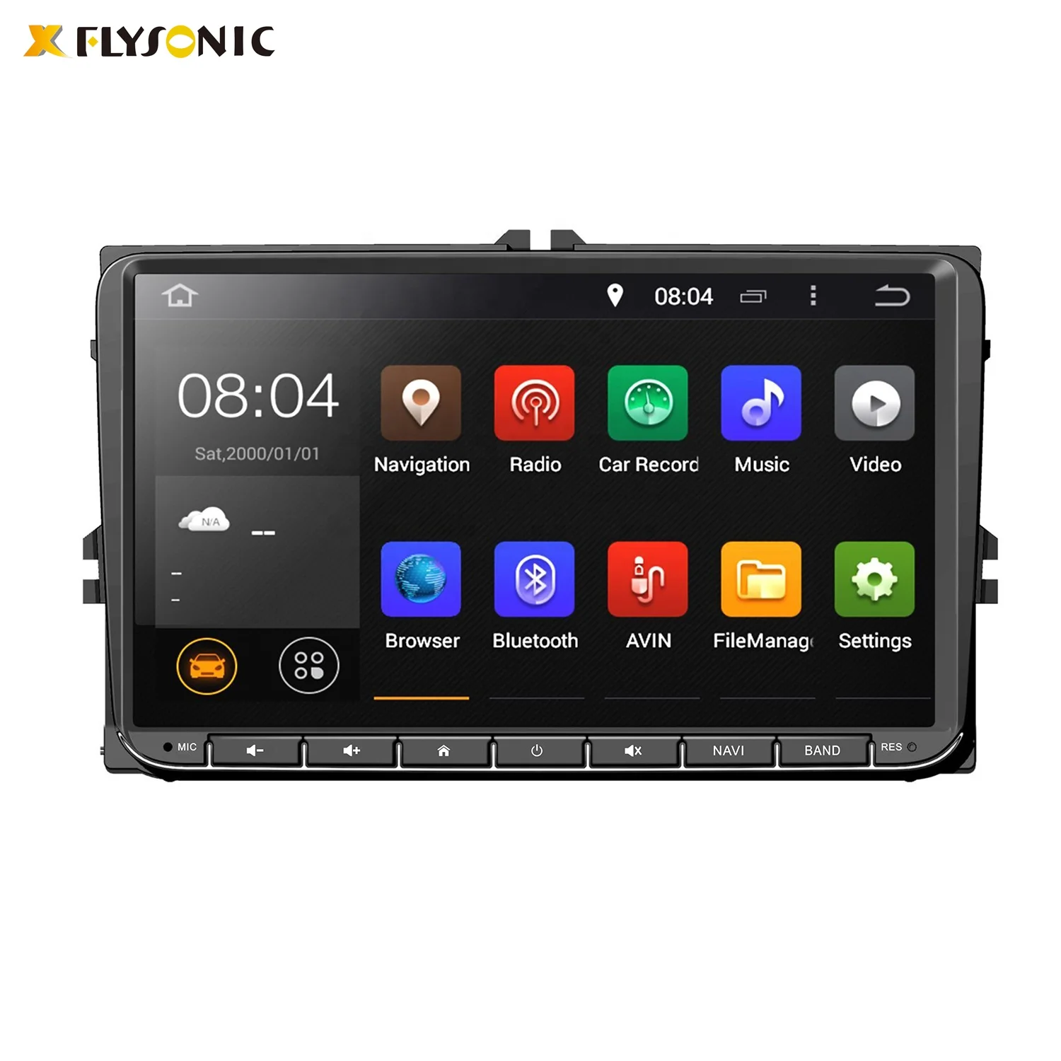 Flysonic Universal Double Din Android Touch Screen Car Dvd Player For VW