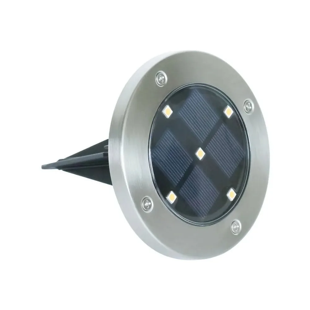 Solar betriebene LED-Landschafts scheiben leuchten aus Edelstahl, 12 Lumen (4 Stück)