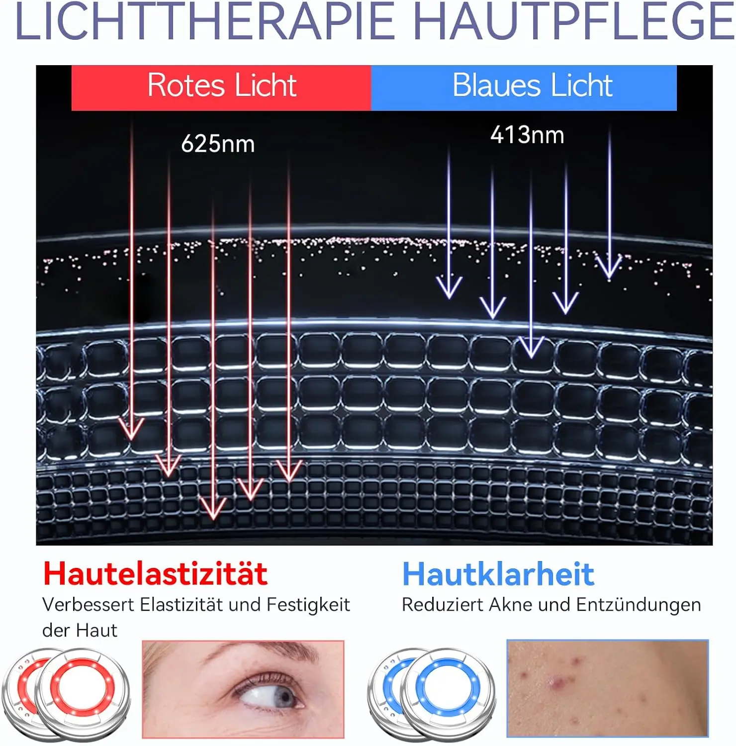 جهاز تدليك الوجه من هوم بيوتي مضاد للتجاعيد عالي التردد EMS جهاز تنغيم رفع الوجه مع علاج بالضوء الأحمر/الأزرق للعناية بالبشرة #4
