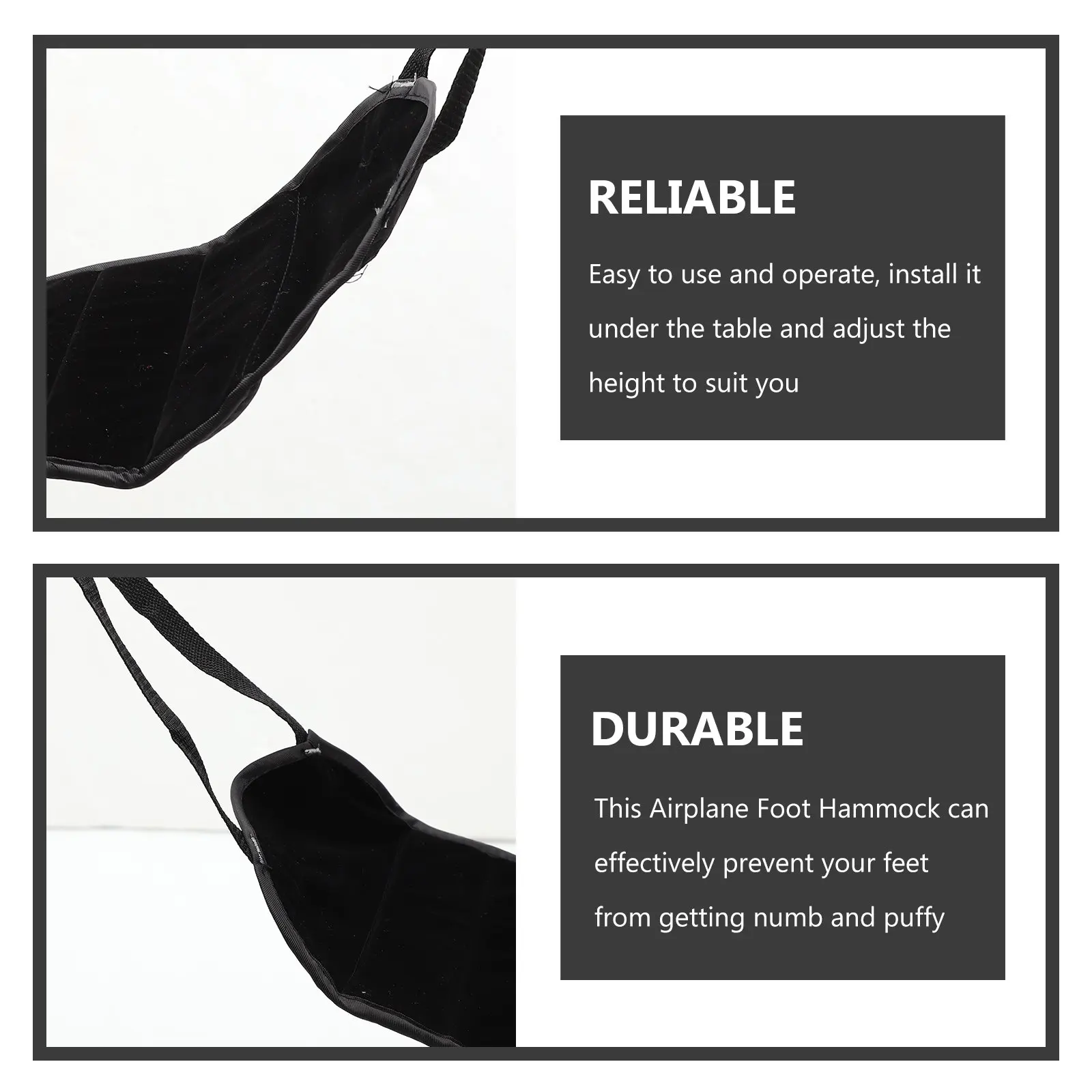 Airplane Foot Hammock Adjustable Oxford Cloth Travel Footrest Comfort Foot Rest Hammock Office Home Travel Flight Essentials