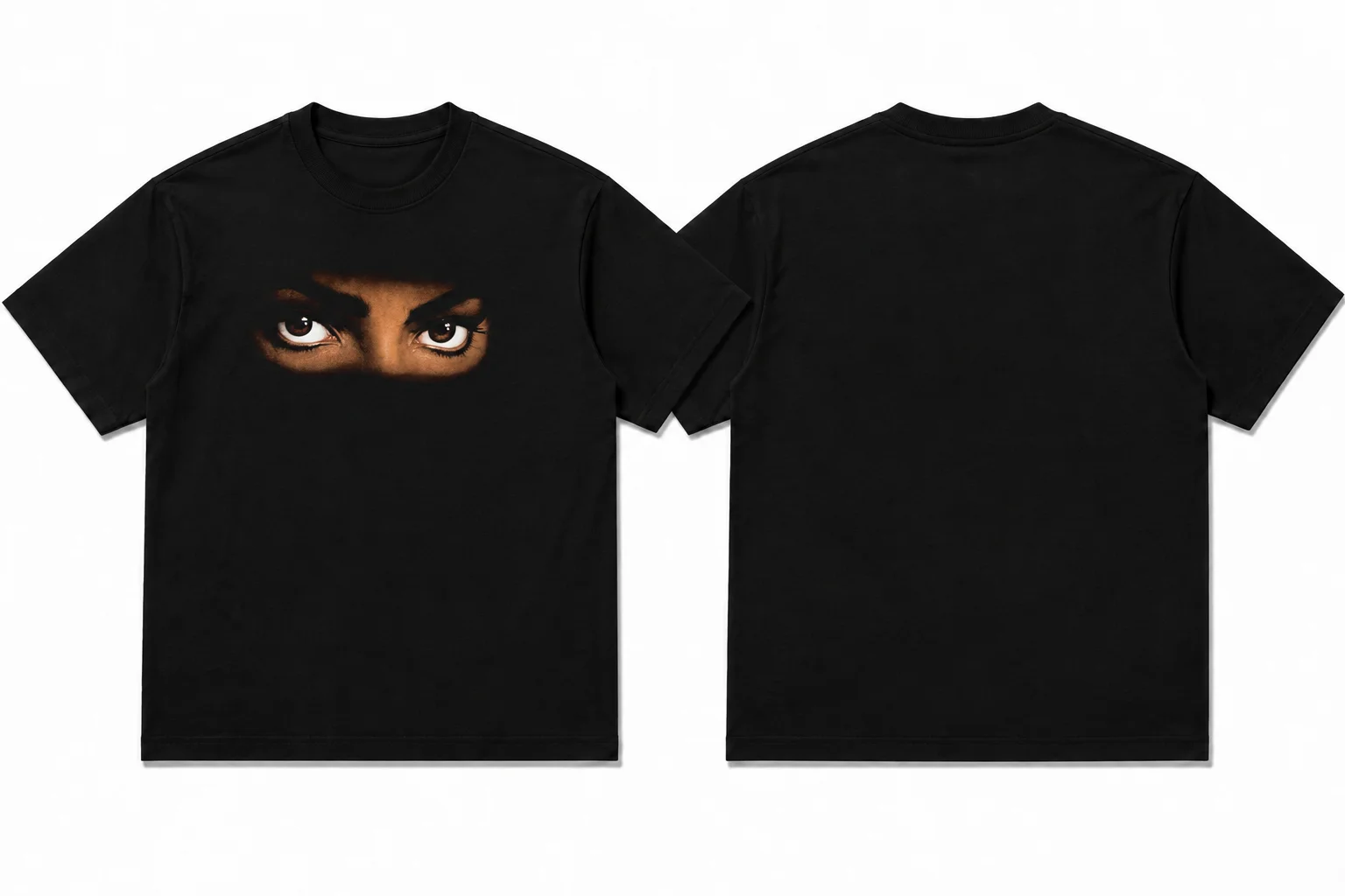 Vintage Portrait Eyes MJ Michael Jackson Print T‑shirt, Crew Neck Short Sleeve Cotton Top, Unisex Streetwear Art Graphic Tee
