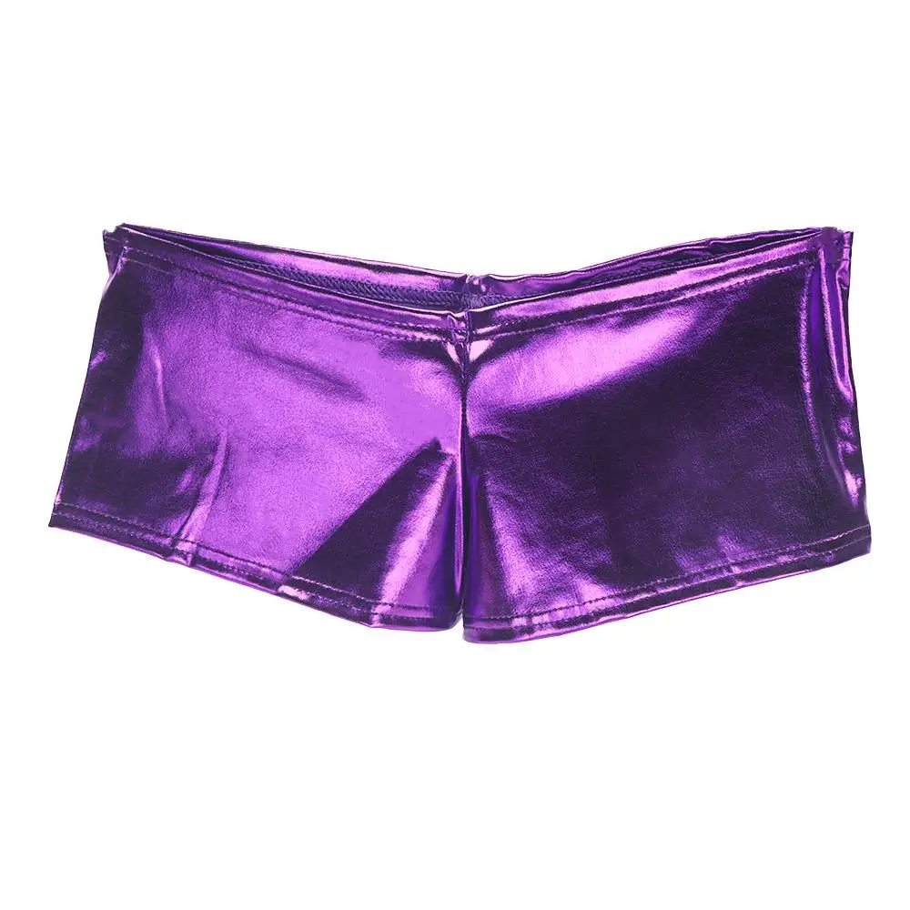 Comfortable New Lingerie Fashion Dancing Intimates & Sleep PVC Leather Look Thongs Boxer Panties for Women Underwear