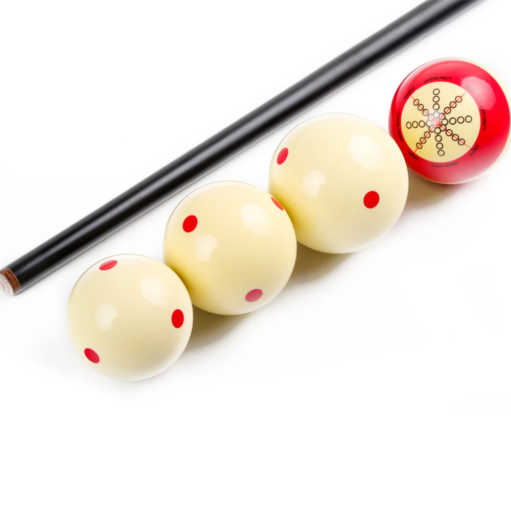 Billiard Pool Ball 52.5/57.2/61.5mm Red 6 Dot Spot Measly White/Double-sided Design Practice  Pool Billiard Training Cue Ball