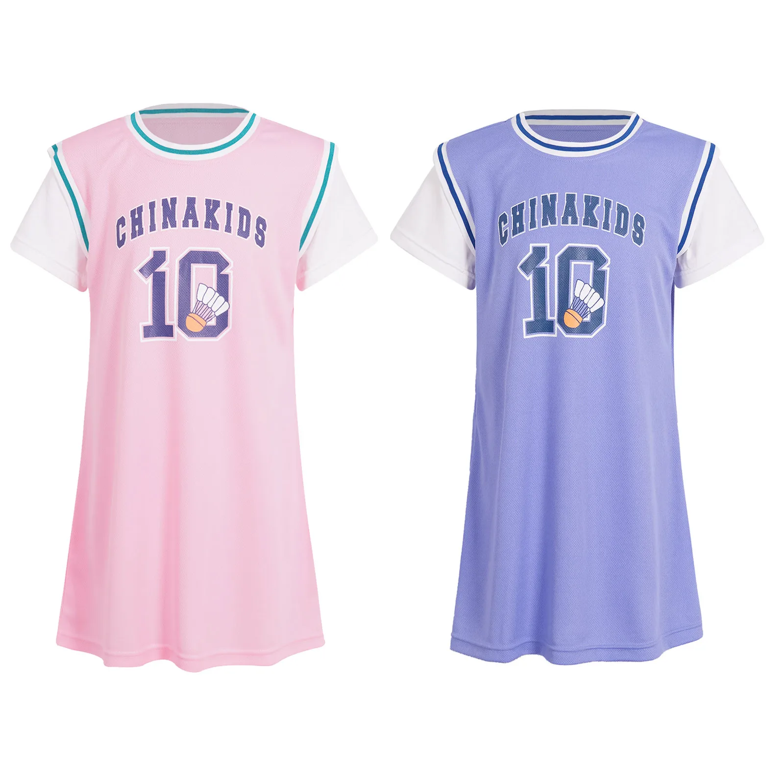 

Kids Girls Casual Sport Dress Summer Short Sleeve Letters Number Print Short Dress Breathable Tennis Badminton Golf Dance Dress