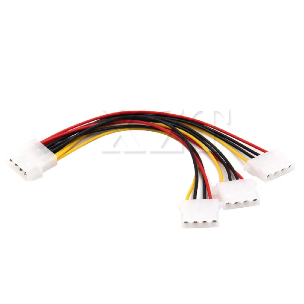 High Quality 4 Pin Molex Male to 3 port Molex IDE Female Power Supply Splitter Adapter Cable Computer 4Pin IDE Power Cables