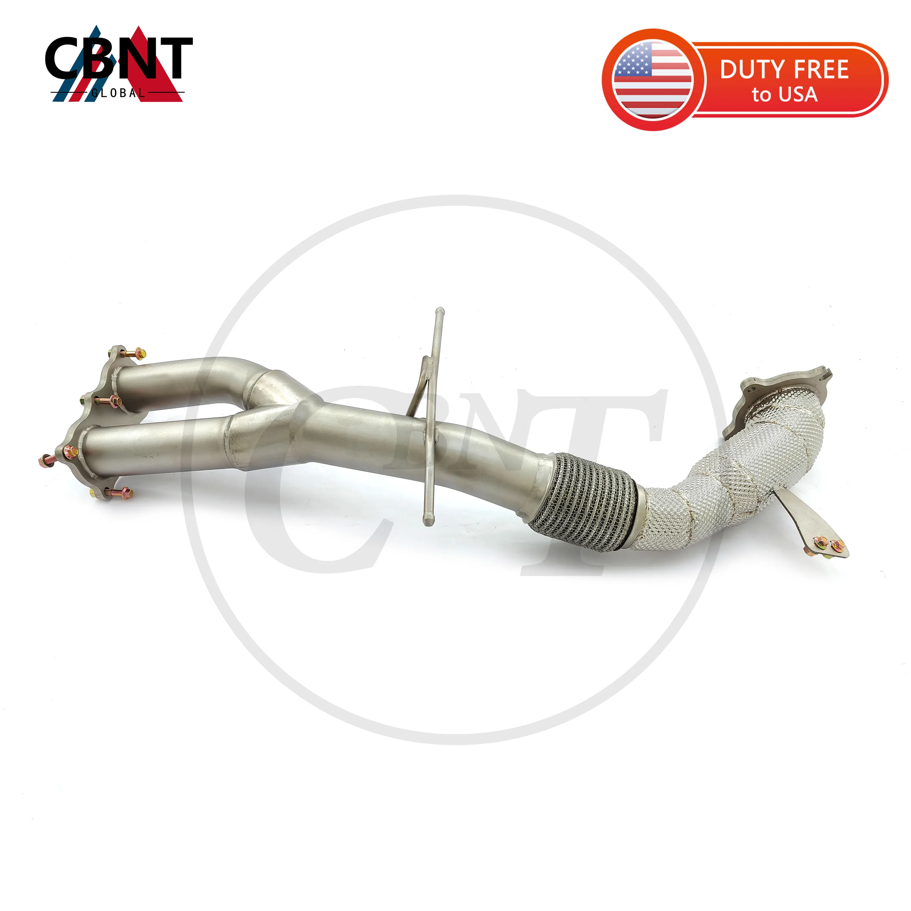 

CBNT Exhaust Header for Volvo V60 S60 XC60 3.0T Downpipe with Heat Shield SS304 Tuning Exhaust-pipe with Catalytic Converter