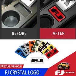 For Toyota FJ Cruiser Gear Panel Crystal Stickers - FJ Logo Patch Car Interior Decorative Accessories for Automotive