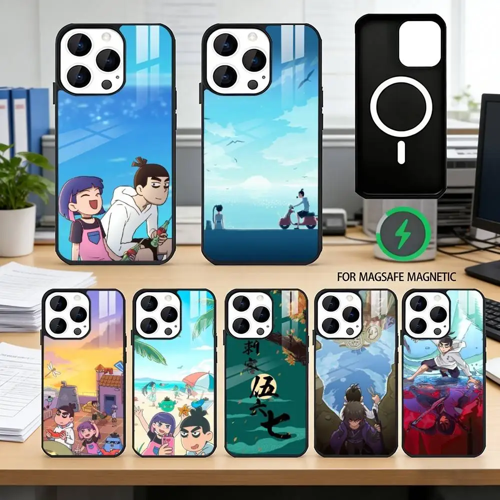 

Чехол для телефона S-Scissor Anime Seven для iPhone 17, 16, 15, 14, 13, 12, 11 Plus, Pro, магнитный, для беспроводной зарядки MagSafe