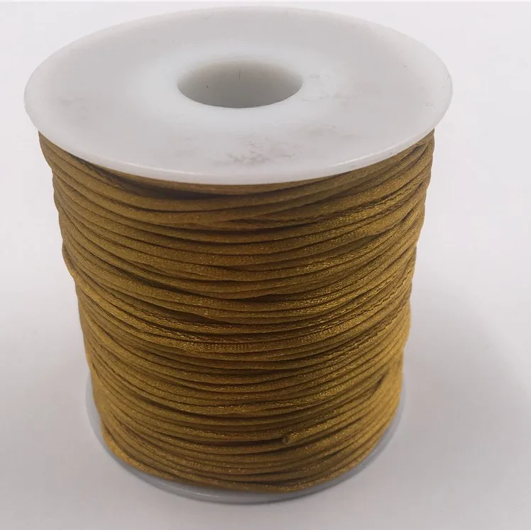 1MM Old Gold Macrame Cord Strong Braided Silk Satin Nylon Rope DIY Making Findings Beading Thread Wire