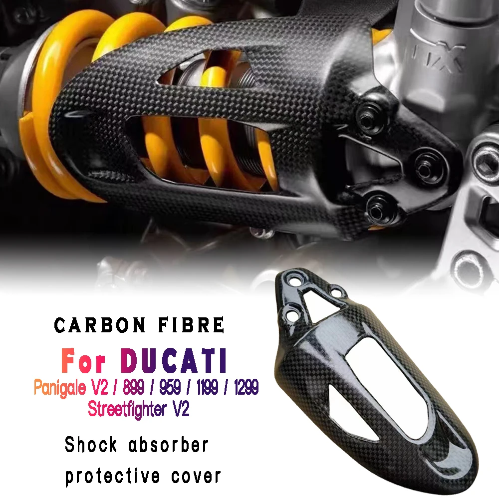 Carbon Fiber Shock Absorber Cover Protection Motorcycle Modified Parts For DUCATI Streetfighter V2 Panigale V2 899 959 1199 1299