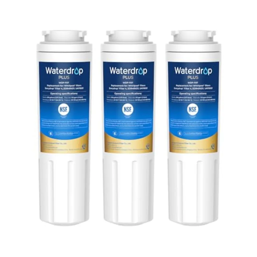 

Сменный фильтр для воды в холодильник Plus UKF800, сертифицированный NSF 05, для снижения уровня PFAS, замена для Whirlpool ® Эвридроп ® Фильтр EDRRXD Maytag ®