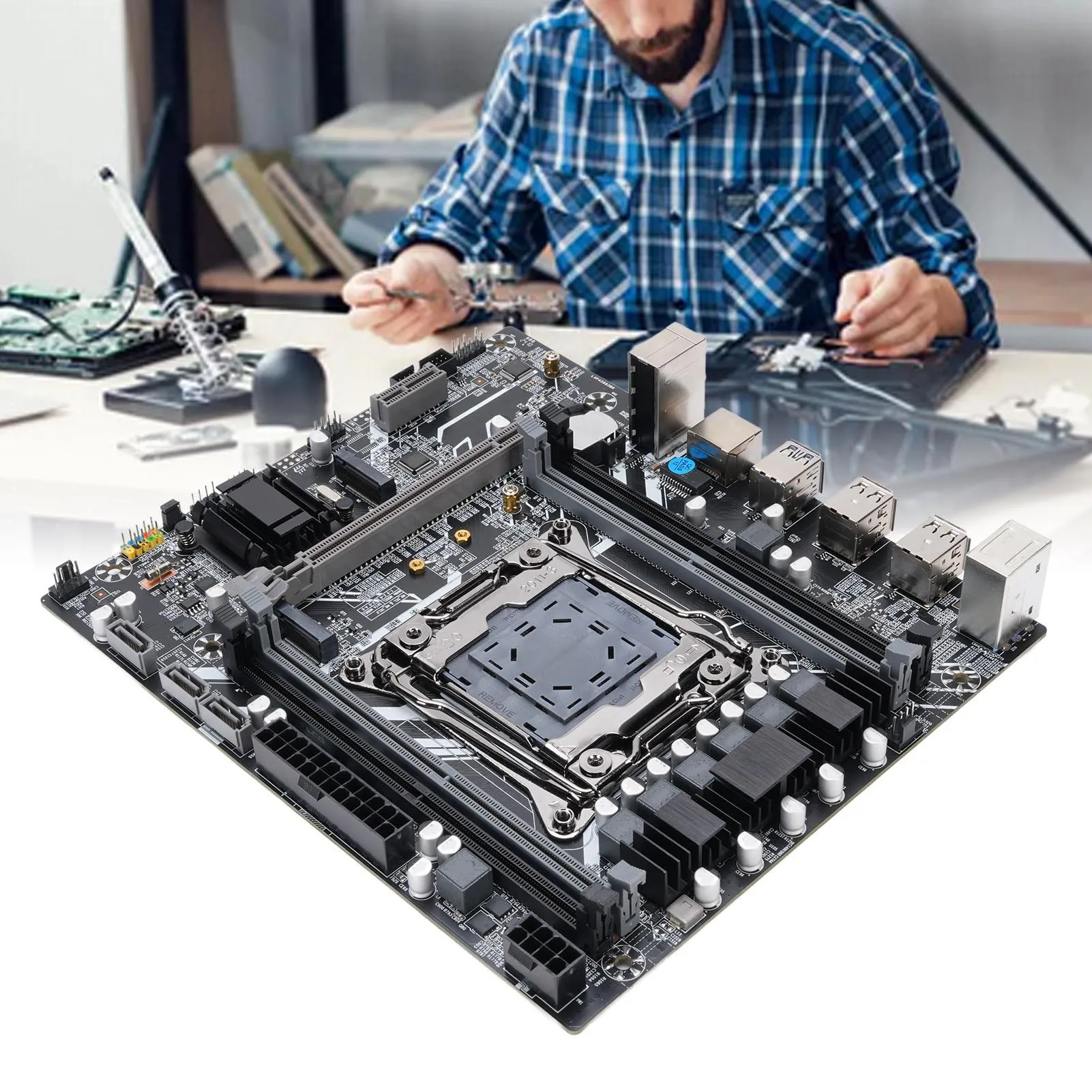 

Игровая материнская плата X99 для LGA 2011-3, 4-канальная DDR4, 128 ГБ, M.2 NVMe NGFF, Serial ATA 3.0 6 Гбит/с, PCI-E, Gigabit