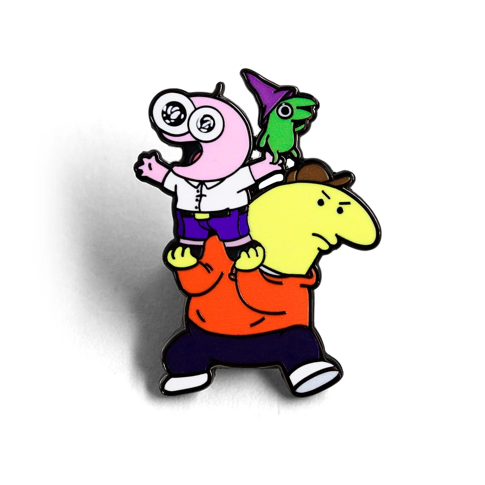 Smiling Friends Cartoon Character Brooch Classic American Comedy Animation Enamel Pin Creative Anime Peripheral Badge Decoration