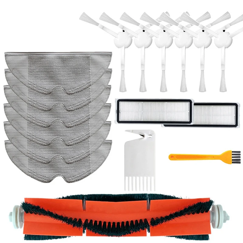 Robô Aspirador De Pó Acessórios, Caixa De Tampa Da Escova Principal, Filtros De Escova Lateral, Mop Pano para Xiaomi Mijia 1C, STYTJ01ZHM, 17Pcs