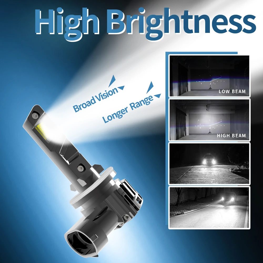 2pcs H27W/1 880 Led White Moto Fog Lamp H27 PG13 12V Headlight Canbus No Error Light No Adapter Required Car Turbo Diode Bulb view 6