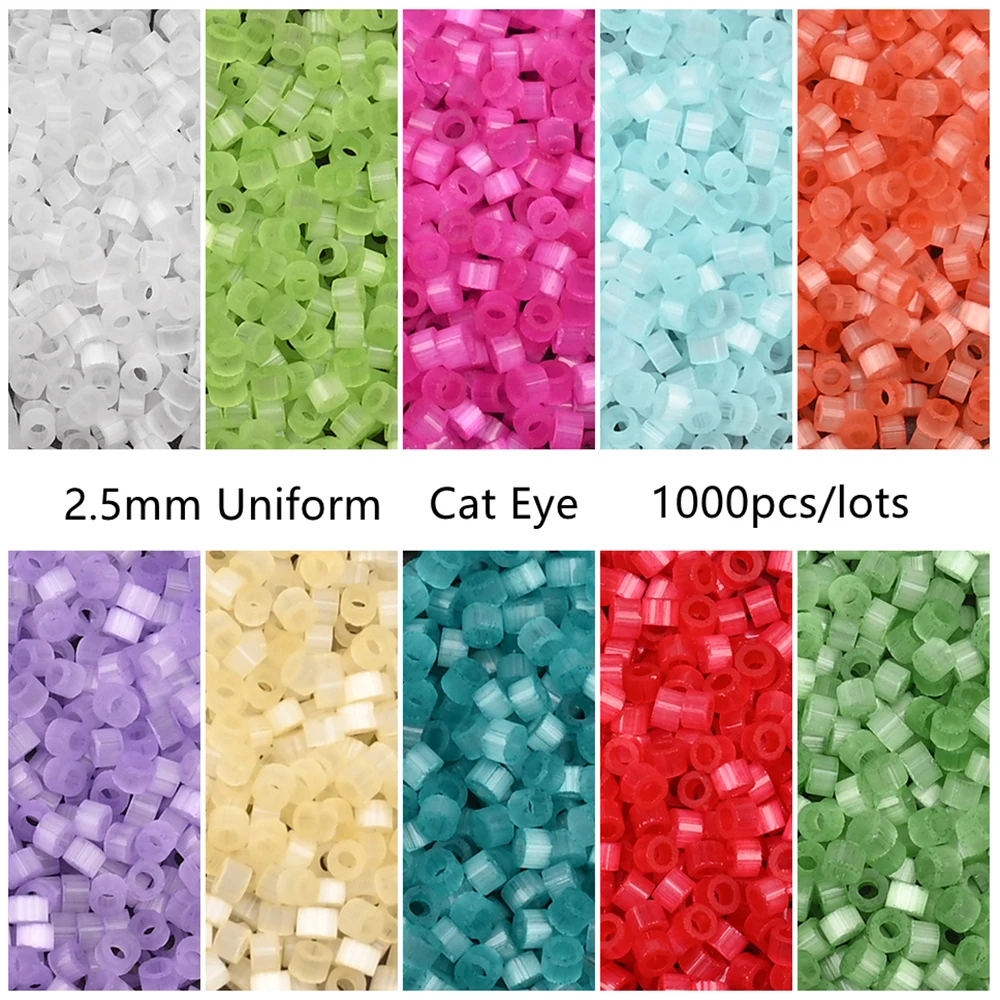 1000Pcs Japan Multicolor Cylinder Glass Seed Beads Cat's Eye Loose Spacer Beads DIY  Handmade Necklace Jewelry Gifts