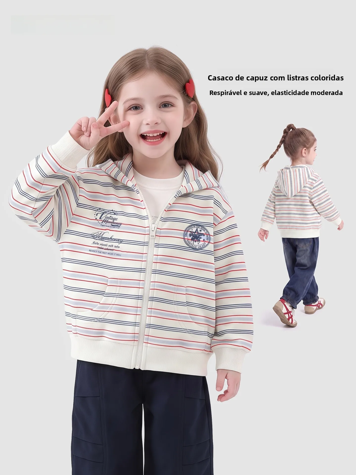 veste-a-capuche-rayee-tendance-pour-enfants-vetement-d'automne-pour-filles-bebe-melange-de-coton-et-de-polyester-manches-longues-fermeture-eclair-style-decontracte