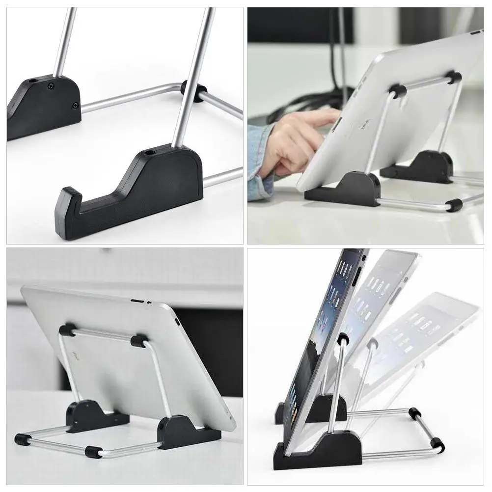 1Pcs Adjustable Tablet Computer Holder ABS Aluminum Desktop Stand Portable Tablet Support for Streaming Studying Watching Videos