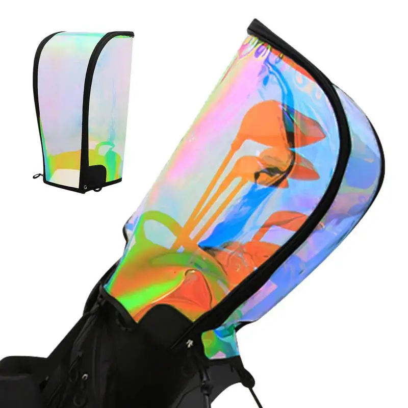 Transparent Golf Supply Caddy Bag Hood Colorful Golf Bag Rain Cover Hood Waterproof Golf Club Bag Raincoat Head Cover Protection