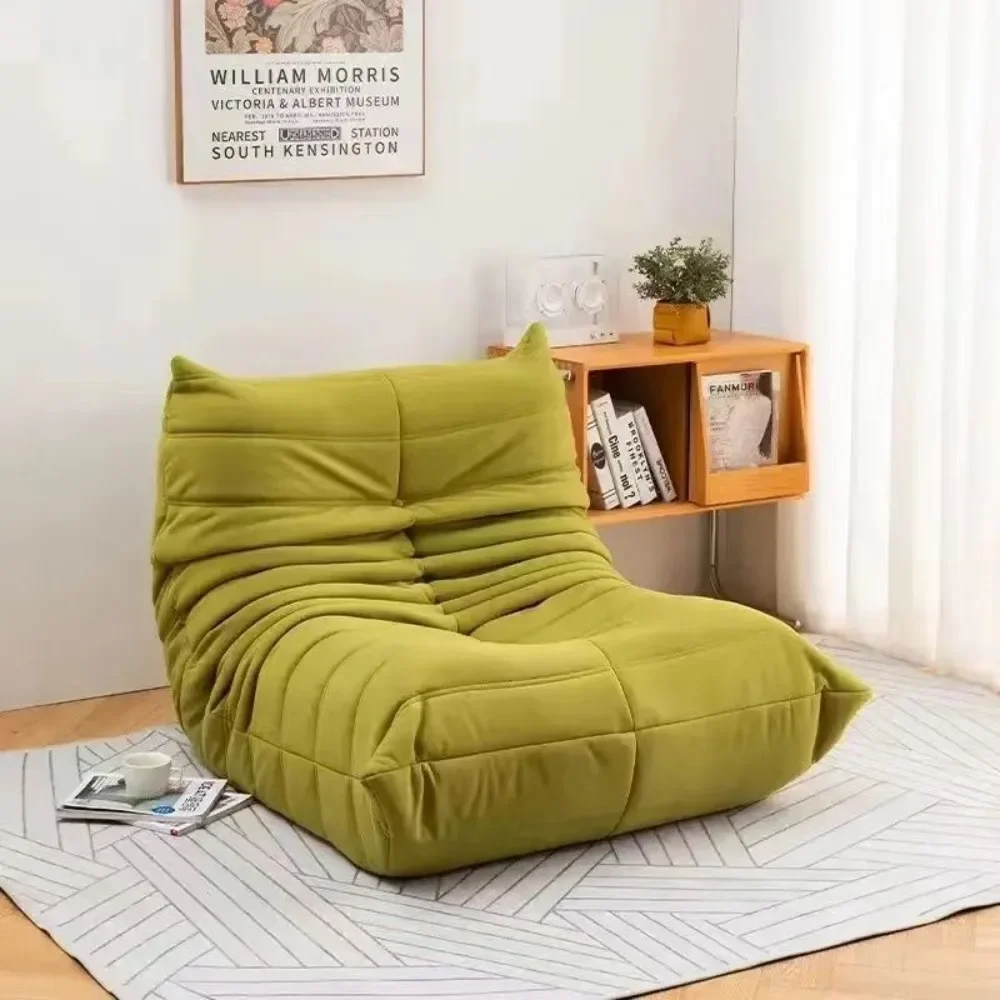 Caterpillar Internet celebrity lazy sofa reclining sleepable bedroom balcony tatami single sofa ins wind sofa