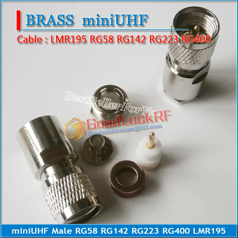 Mini Uhf Miniuhf Mannelijke Soldeer Voor Rg58 Rg142 Rg223 Rg400 Lmr195 50-3 Kabel Klem Pl259 So239 Rf Connector Coax Adapter
