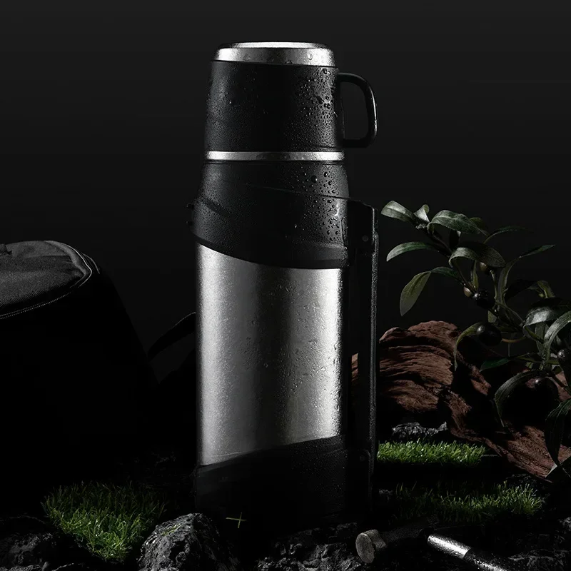 1.5/1.8L Large Capacity SPORTS KETTLE/Thermos Cup With Handle,Pure Titanium Vacuum Flasks,Drinkware,Travel Camping WATER BOTTLE