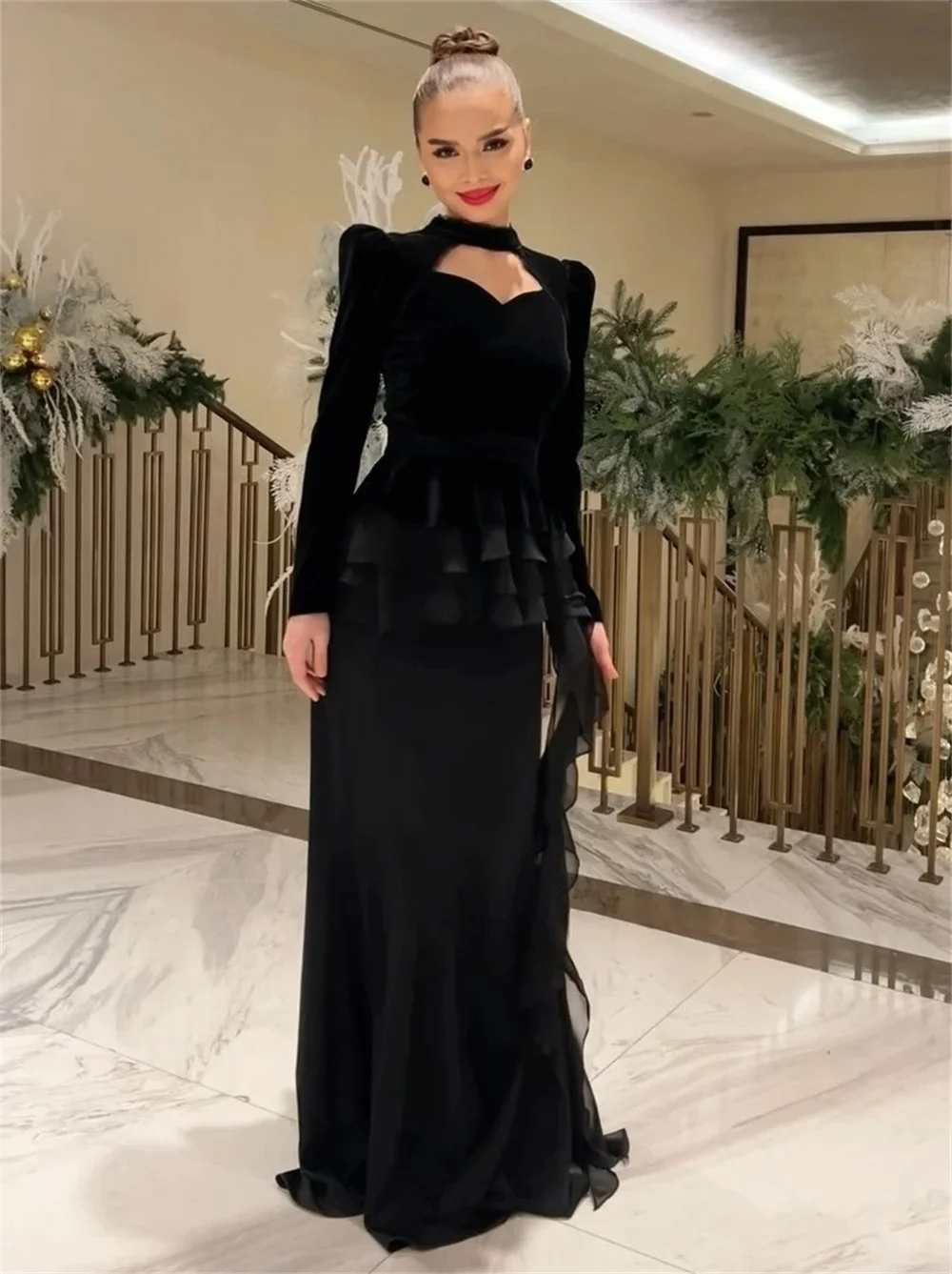 

Черное женское платье с длинными рукавами на заказ, вечерние платья Pastrol, унисекс, Джерси, ретро, Дубай, Саудовская Аравия, выпускной, по индивидуальному заказу