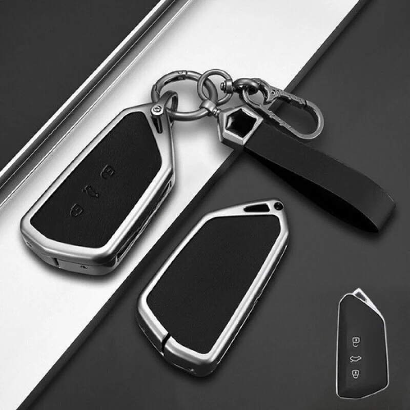 A + غطاء حافظة مفاتيح السيارة من الجلد من سبائك الزنك لمقعد VW ID.3 ID.4 Golf 8 Mk8 GTI GTD R #4